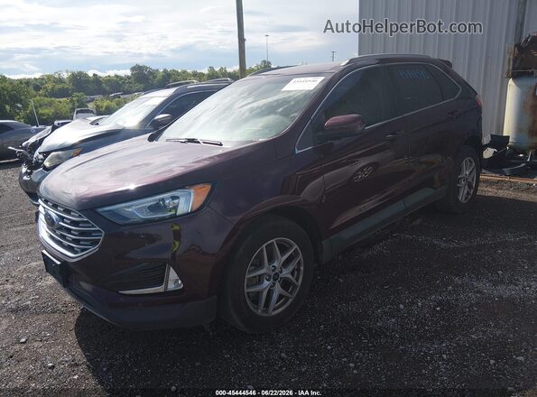 2FMPK3J92MBA16191 2021 FORD EDGE Maroon წინა მარცხენა ხედი სამი მეოთხედიდან