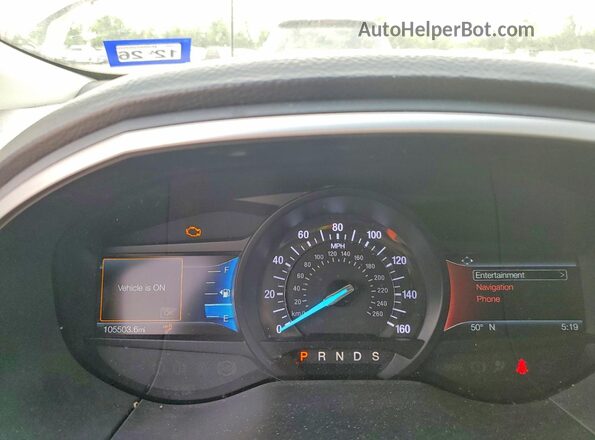 2FMPK3J95KBB09445 2019 FORD EDGE White ხელსაწყოთა პანელის ხედი