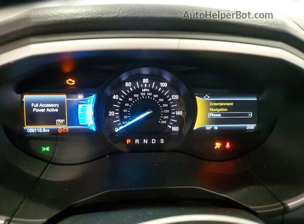 2FMPK3J97KBC05559 2019 FORD EDGE Blue Widok zestawu wskaźników