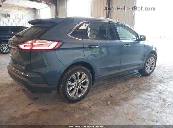 2FMPK3K90KBB37717 2019 FORD EDGE Blue Задня права чверть