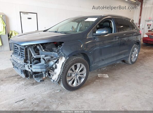 2FMPK3K90KBB37717 2019 FORD EDGE Blue Передня ліва чверть