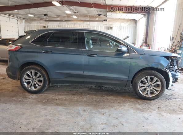 2FMPK3K90KBB37717 2019 FORD EDGE Blue Вид задньої частини салону