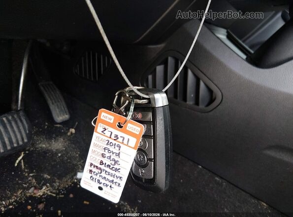 2FMPK3K92KBB75689 2019 FORD EDGE Black წინა პანელის ხედი
