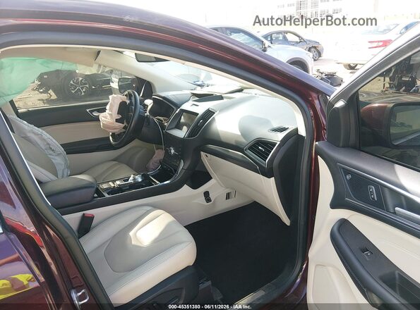 2FMPK3K92LBB61129 2020 FORD EDGE Maroon Вид салону спереду