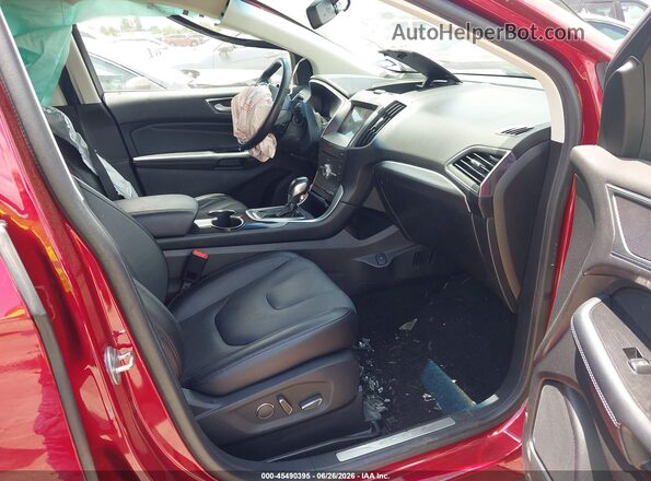 2FMPK3K93JBB74985 2018 FORD EDGE Burgundy წინა სალონის ხედი