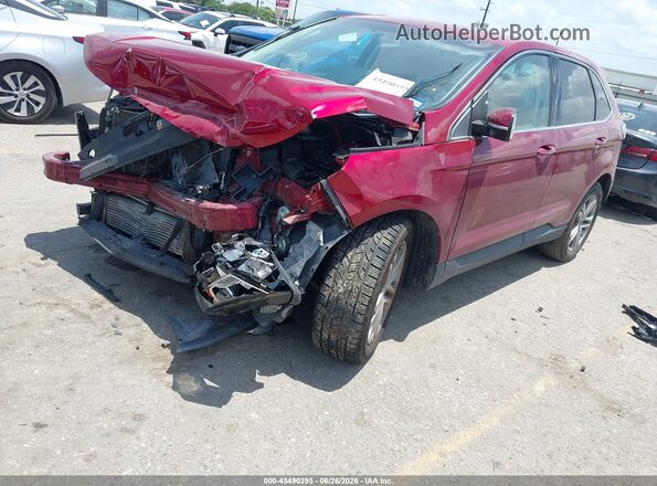 2FMPK3K93JBB74985 2018 FORD EDGE Burgundy წინა მარცხენა ხედი სამი მეოთხედიდან