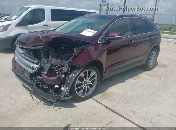 2FMPK3K94HBC01346 2017 FORD EDGE Burgundy Vista tres cuartos delantera izquierda