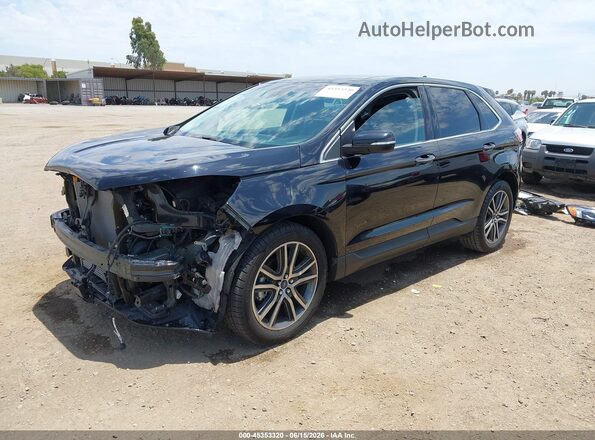 2FMPK3K95KBB52973 2019 FORD EDGE Черный Передняя левая четверть