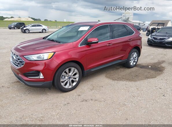 2FMPK3K95KBC32516 2019 FORD EDGE Red Vista tres cuartos delantera izquierda