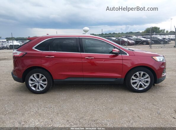 2FMPK3K95KBC32516 2019 FORD EDGE Red Vista interior trasera