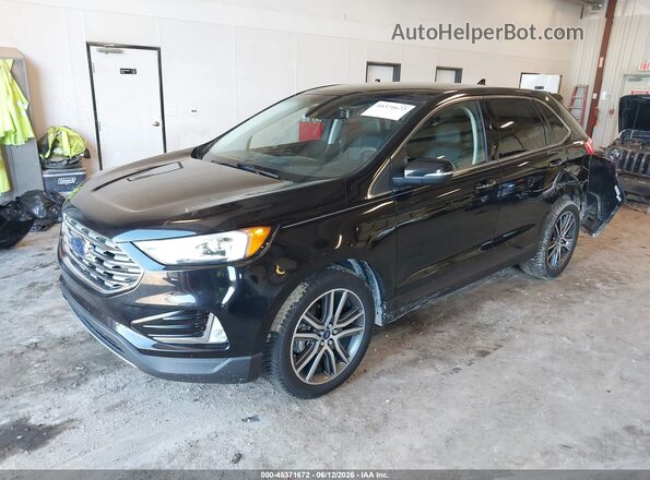 2FMPK3K97KBB75316 2019 FORD EDGE Черный Передняя левая четверть