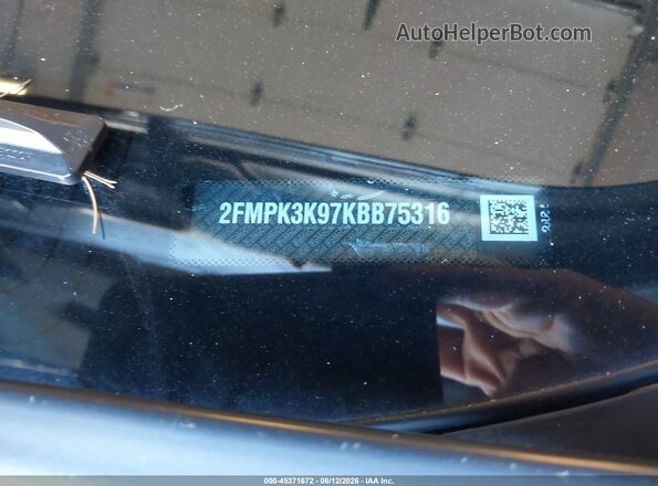 2FMPK3K97KBB75316 2019 FORD EDGE Черный Вид подкапотного пространства