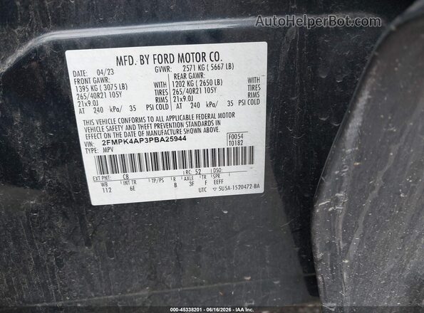 2FMPK4AP3PBA25944 2023 FORD EDGE  Շարժիչի բաժամունքի տեսք