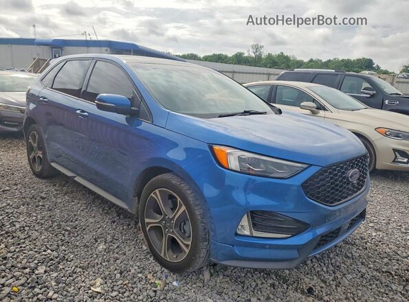 2FMPK4AP8KBB28186 2019 FORD EDGE Синий Передняя правая четверть