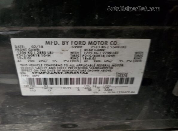 2FMPK4G92JBB63104 2018 FORD EDGE Black VIN կոդի պիտակի տեսք