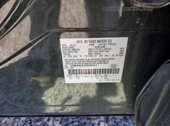 2FMPK4G97PBA52914 2023 FORD EDGE Black სალონის 360-გრადუსიანი ხედი