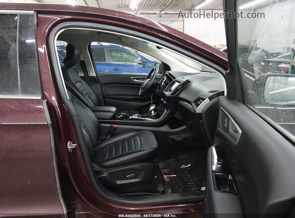 2FMPK4J84JBB52654 2018 FORD EDGE Темно-бордовый Вид салона спереди
