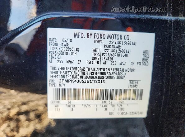 2FMPK4J85JBC12313 2018 FORD EDGE Black 
