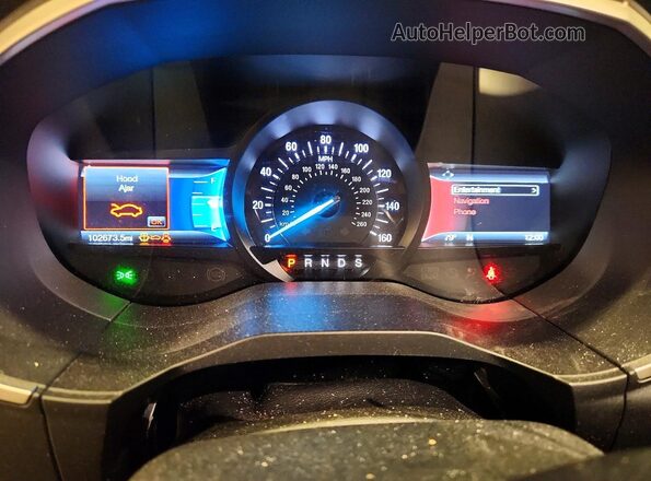 2FMPK4J87JBB05232 2018 FORD EDGE Blue Instrument cluster view