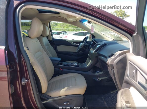 2FMPK4J90KBC18272 2019 FORD EDGE Темно-бордовый Вид салона спереди