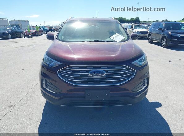 2FMPK4J90KBC18272 2019 FORD EDGE Темно-бордовый Вид щитка приборов