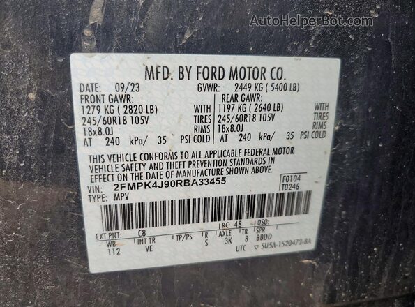 2FMPK4J90RBA33455 2024 FORD EDGE Blue 
