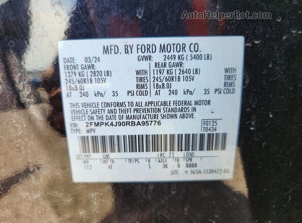2FMPK4J90RBA95776 2024 FORD EDGE Black 