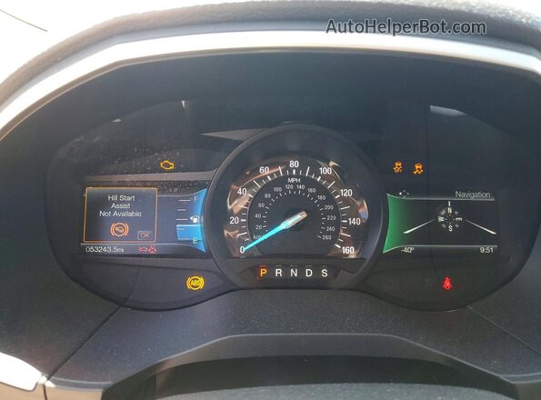 2FMPK4J91JBB04070 2018 FORD EDGE Blue Instrument cluster view