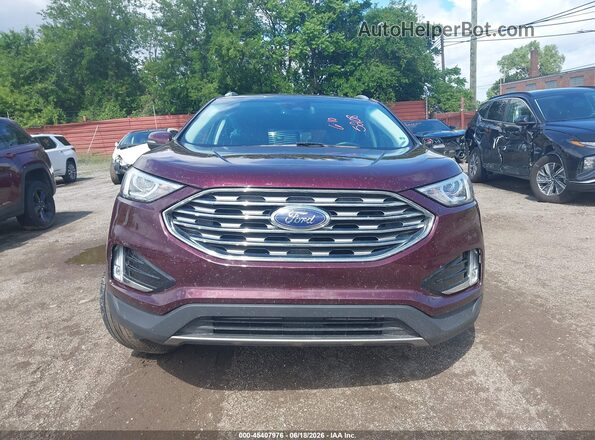 2FMPK4J91KBC75208 2019 FORD EDGE Burgundy Instrument cluster view