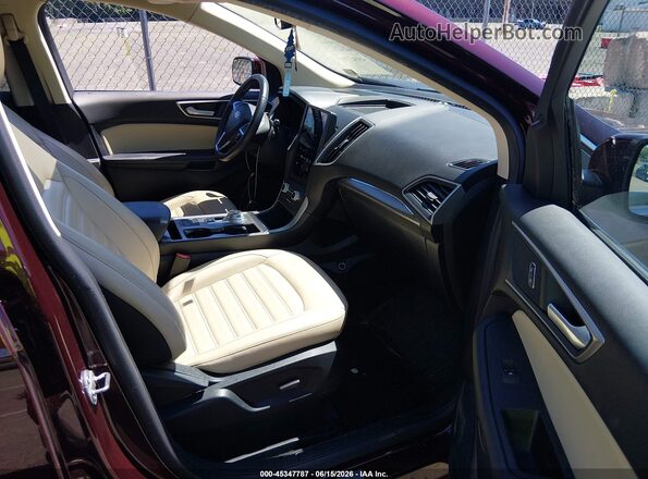 2FMPK4J91NBA73943 2022 FORD EDGE Maroon Widok wnętrza z przodu