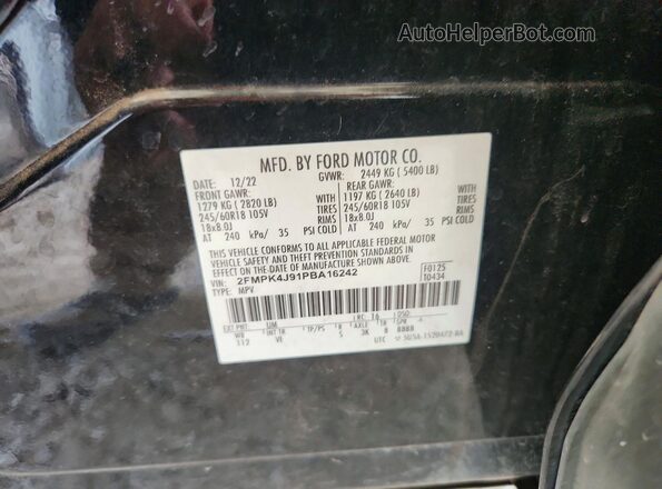 2FMPK4J91PBA16242 2023 FORD EDGE Black VIN կոդի պիտակի տեսք