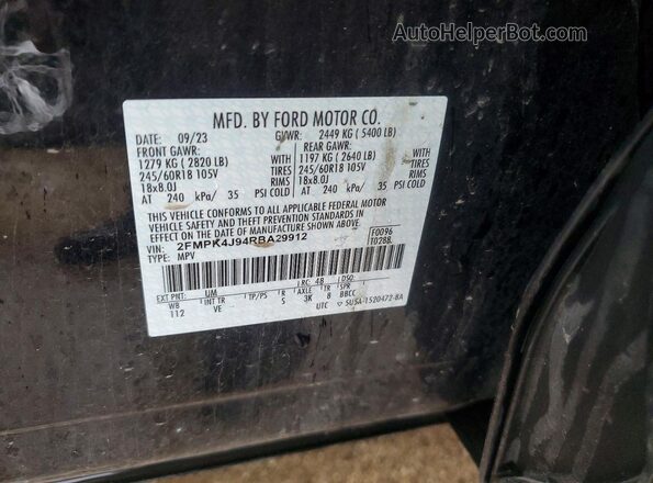2FMPK4J94RBA29912 2024 FORD EDGE Black 