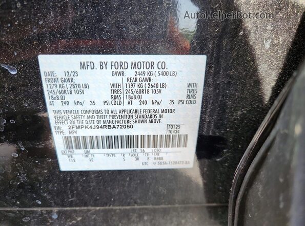 2FMPK4J94RBA72050 2024 FORD EDGE Gray 