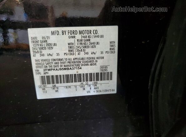 2FMPK4J95MBA37154 2021 FORD EDGE Черный 