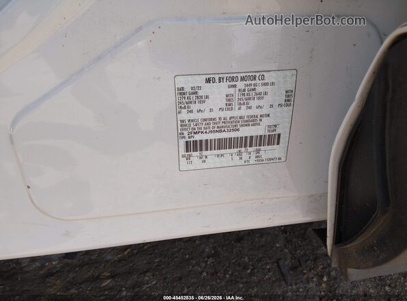 2FMPK4J95NBA32506 2022 FORD EDGE White Engine compartment view