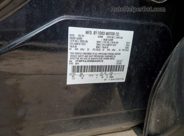 2FMPK4J95RBA95918 2024 FORD EDGE Black Вид наклейки з VIN-кодом