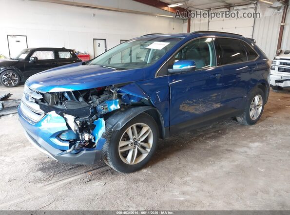 2FMPK4J96JBC06206 2018 FORD EDGE Blue წინა მარცხენა ხედი სამი მეოთხედიდან