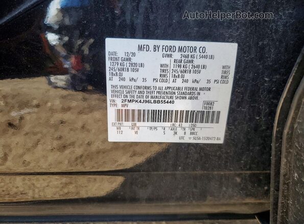 2FMPK4J96LBB55440 2020 FORD EDGE Black 