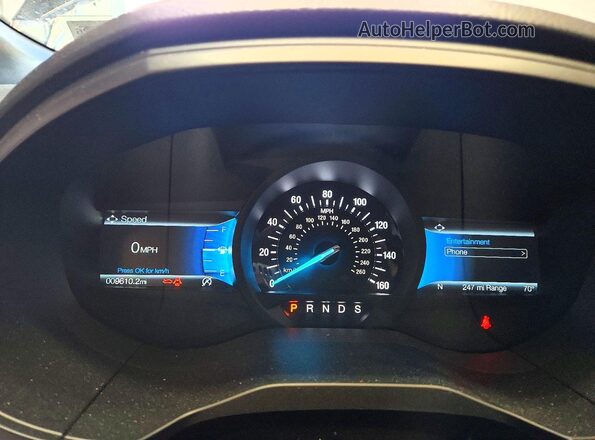 2FMPK4J96NBA71668 2022 FORD EDGE Black ხელსაწყოთა პანელის ხედი