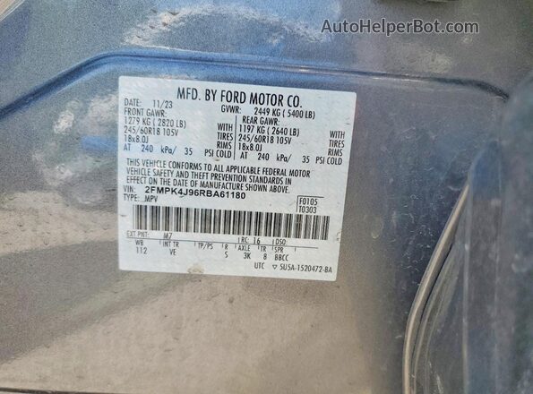 2FMPK4J96RBA61180 2024 FORD EDGE Gray 