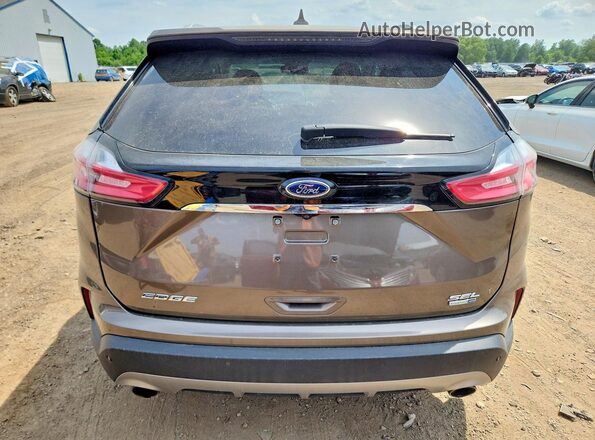 2FMPK4J97KBB17732 2019 FORD EDGE Brown Вид ззаду