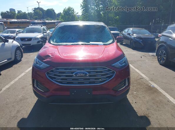 2FMPK4J97KBB31436 2019 FORD EDGE Red Instrument cluster view