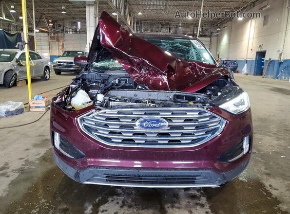 2FMPK4J99NBA42746 2022 FORD EDGE Maroon Front view