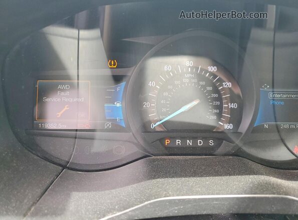 2FMPK4J9XNBA39337 2022 FORD EDGE White ხელსაწყოთა პანელის ხედი