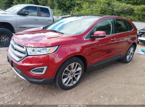 2FMPK4K80JBC44486 2018 FORD EDGE Red Front left
