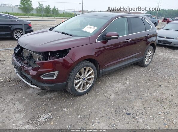 2FMPK4K83JBC00983 2018 FORD EDGE Burgundy წინა მარცხენა ხედი სამი მეოთხედიდან