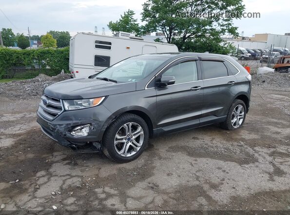 2FMPK4K85JBC13394 2018 FORD EDGE Gray Առջևի ձախ երեք քառորդ տեսարան