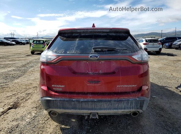 2FMPK4K86JBB53609 2018 FORD EDGE Red Rear view