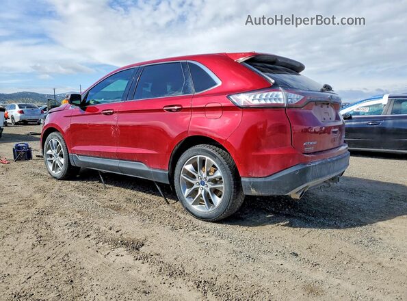 2FMPK4K86JBB53609 2018 FORD EDGE Red Rear left