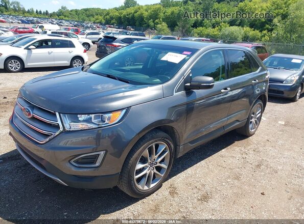 2FMPK4K8XJBB37106 2018 FORD EDGE Gray Front left